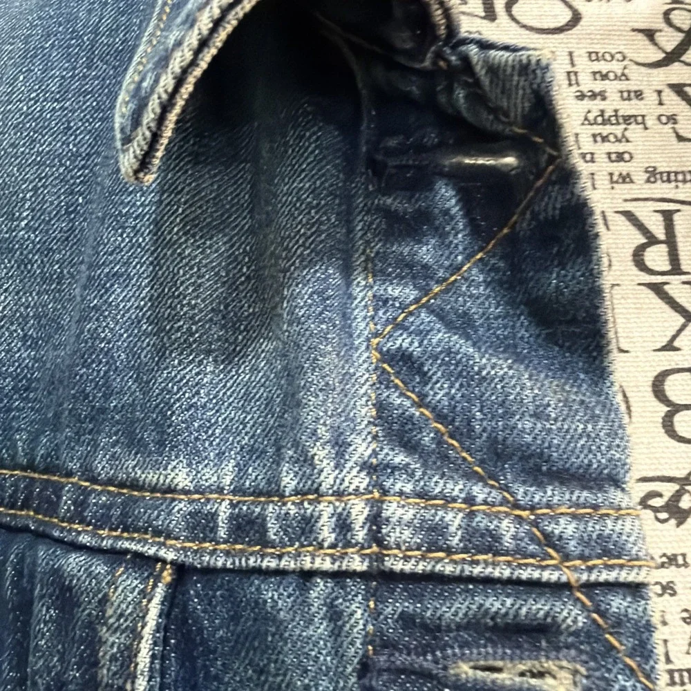 GAP Womens Jacket Size L Blue Jean Denim Icon Saddle Long Sleeve Cotton Pockets - Picture 4 of 16